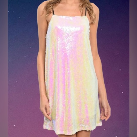 Molly Green labeled iridescent sequin dress; sz Med - Picture 1 of 4